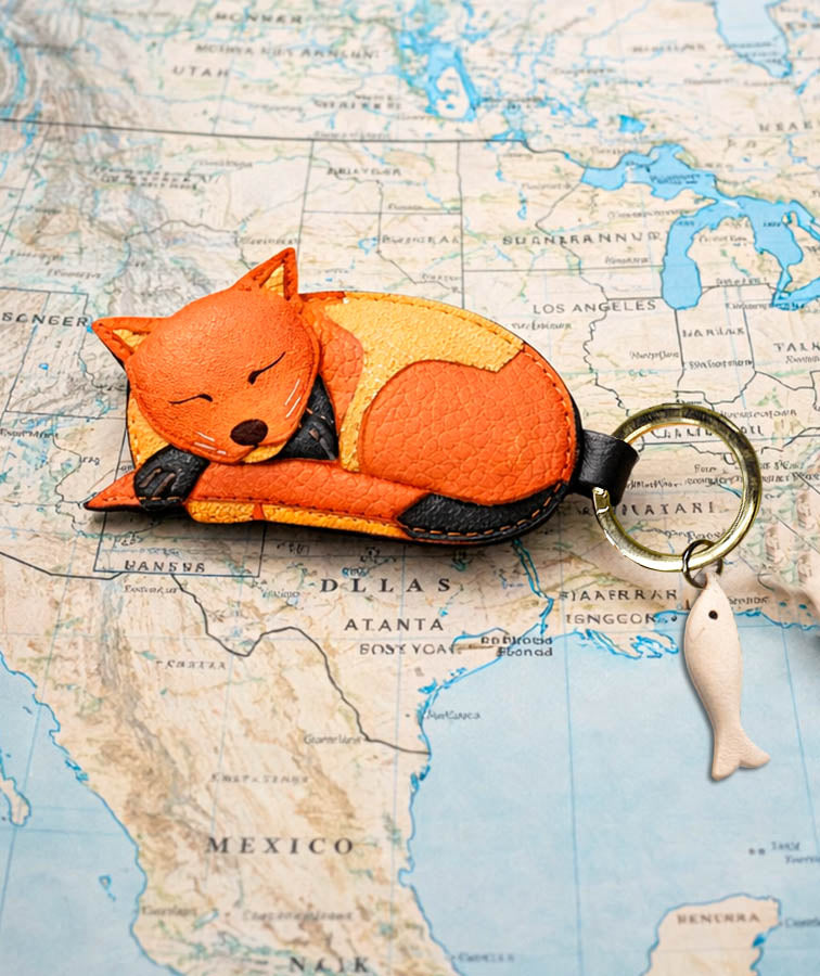 Dreaming Cat Key Fob
